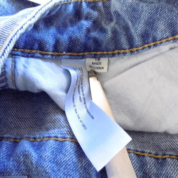 Eloquii Denim High rise Shorts Size 16 Frayed hem Light wash - Picture 5 of 5